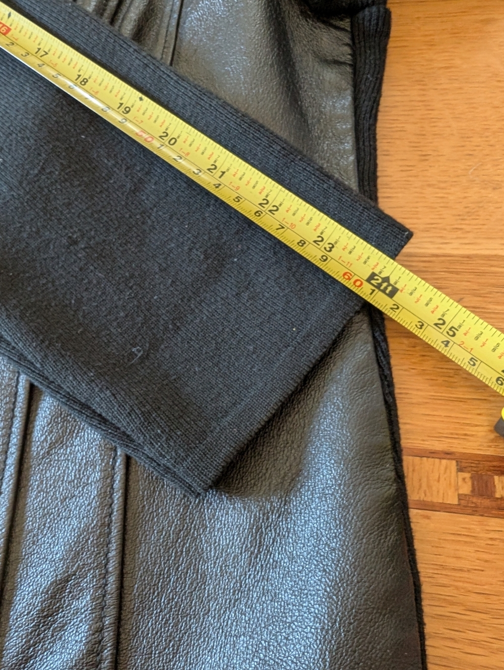 Leather/Knit Jacket In Black,XL - Picture 8 of 9